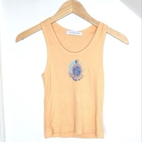 Daydreamer Records Ribbed Cotton Tank in Melon - Picture 1 of 9